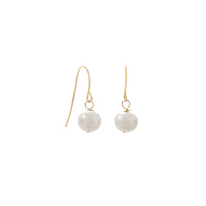 14 Karat Gold Cultured Freshwater Pearl French Wire Earrings