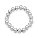 7" 10mm Sterling Silver Bead Stretch Bracelet