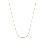 18" + 2" 14 Karat Gold Plated Curved CZ Bar Necklace