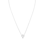 Delicate Sideways Cross Necklace with CZs