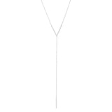 Rhodium Plated Signity CZ "V" Drop Necklace