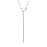 Rhodium Plated Adjustable Box Chain and Ball Necklace