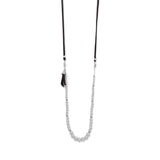 4-Way Suede and Silver Bead Necklace