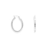 2mm x 24mm Square Tube Hoop Earrings