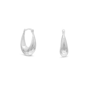 Polished Puffed Oval Hoop Earrings