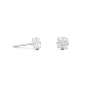 4mm CZ Square Earrings