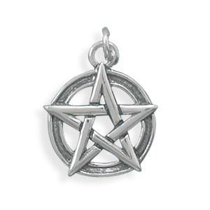 Oxidized Pentagram Charm