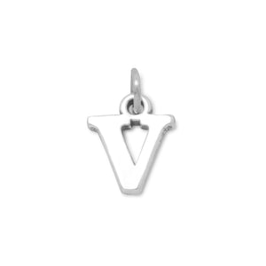 Oxidized "V" Charm