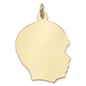 14/20 Gold Filled Engravable Boy's Silhouette Pendant