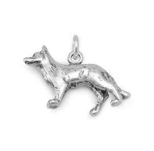 Oxidized German Shepherd Charm