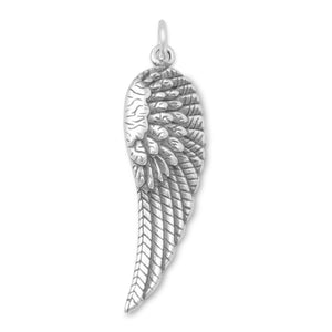 Oxidized Angel Wing Charm