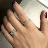 Rhodium Plated Wave Ring